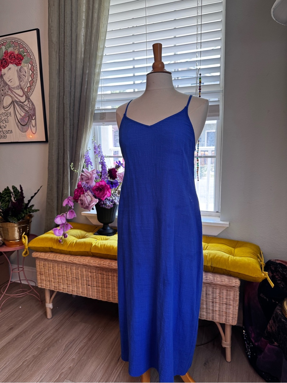 Kona Sol Vibrant Royal Blue Maxi Slip Dress